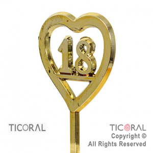 PLAQUETA CORAZON N.18 ORO x 36